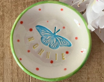 Nonnie Butterfly Dish, Nonnie Gift, Gift From Grandchild, Gift for Nonnie, Nonnie Mother's Day Gift, Butterfly Ring Dish, Nonnie Birthday