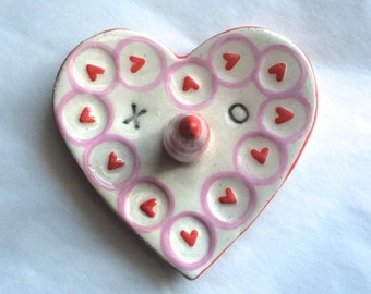 Valentine Gift, Heart Ring Dish, Ceramic Heart Dish, Ring Holder, Gift For Her, Wedding Ring Holder,  Valentines Day Gift