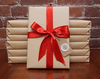 12 Days of Christmas Book Advent Calendar: Recycled Paper, Satin Ribbon