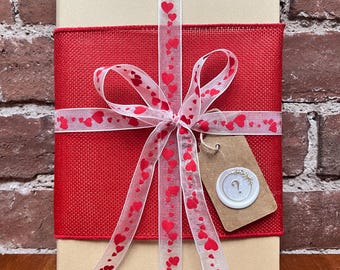 Blind Date with a Book: Red Burlap Valentine's Gift