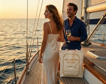 Les Sardines de Luxe Tote Bag | French Seafood Label Design