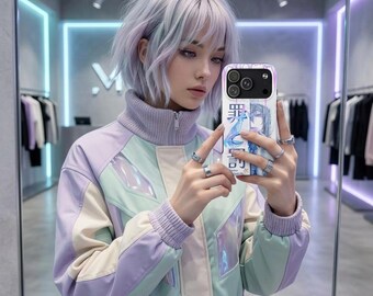Cyber Pastel Fyodor iPhone Case | Dostoevsky Art, Yume Kawaii Anime Style