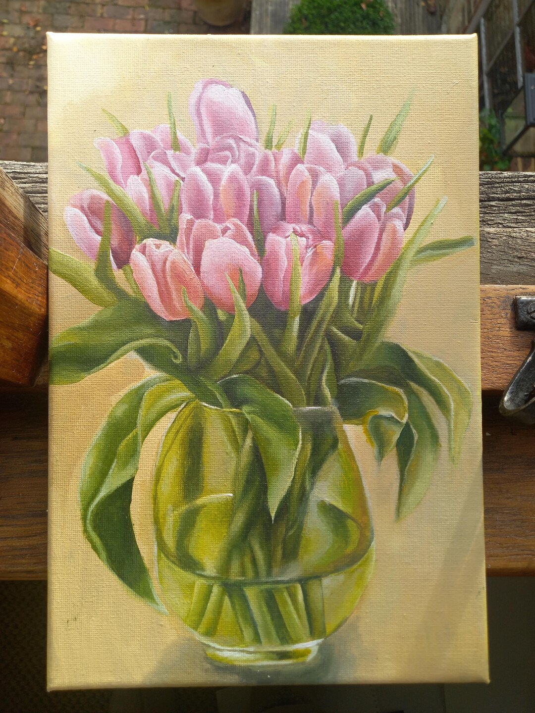 Original Tulip Acrylic Painting, Wall Art, Still Life, Floral ...