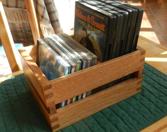 Desktop DVD or CD Storage Box, Oak