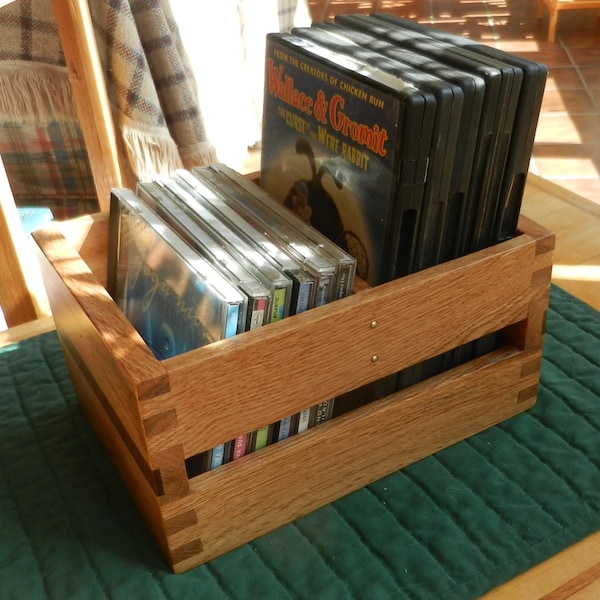 Desktop DVD or CD Storage Box, Oak