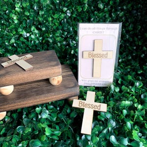 Wooden Cross Pocket Hug, Cross Engraved Faith Gift, Inspirational Wooden Cross, Christian Gift, Spiritual Keepsake, Religious Ornament