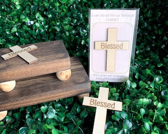 Wooden Cross Pocket Hug, Small Cross Faith Gift, Inspirational Wooden ...