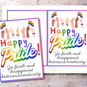 drôle de fierté de Zazzle.be Liste d'envies Vous avez des idées ? Aller de l'avant et décevoir l'hétéronormativité | Carte de voeux LGBTQ+ pliée 5 x 7 pouces | d'affirmation arc-en-ciel de Zazzle.be Liste d'envies Vous avez des idées ? Téléchargement instantané