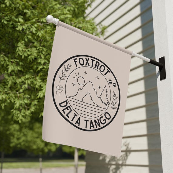 Foxtrot Delta Tango Outdoor Flag Garden or House Flag USA American | Doge Anti-Trump FDT Liberal  Poly Poplin Canvas | Fun Gift