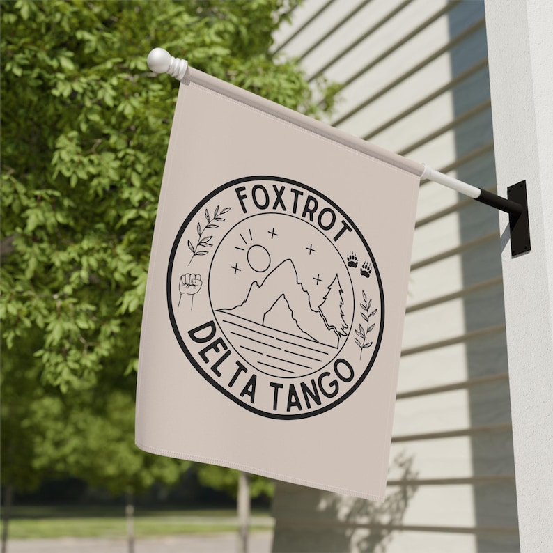 Foxtrot Delta Tango Outdoor Flag Garden or House Flag USA American | Doge Anti-Trump FDT Liberal Poly Poplin Canvas | Fun Gift image 1