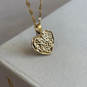 Vintage Heart Necklace, Vintage Charm Necklace, Gold Heart Jewelry, Gold Love Necklace, Perfect Gift for Her