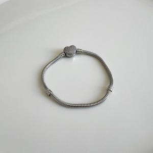 Sparkling Heart Clasp Pandora, Heart Clasp Snake Chain Bracelet