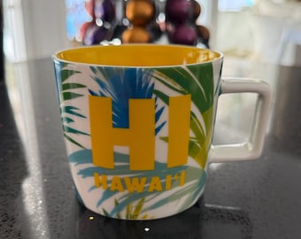 Starbucks HI Hawai‘i Mug 14 oz | Tropical Leaf Coffee Cup | Island Souvenir Collectible