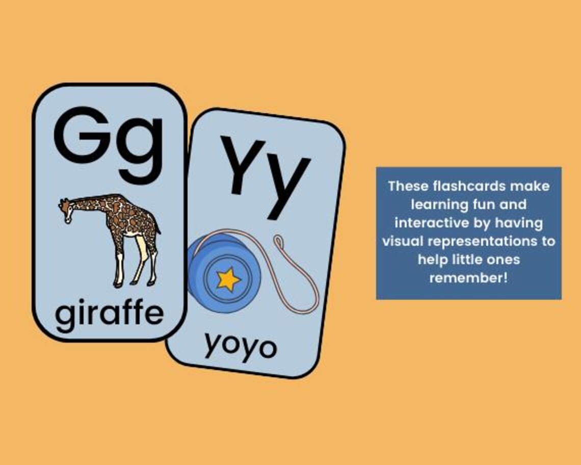 ABC Flash Cards for Kids | Printable Alphabet Flashcards | Toddler Gift ...