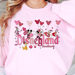 Disneyland Hearts Sweatshirt, Disneyland Valentines Sweater, Mickey And Friends Valentine Sweatshirt, Gift For Her,Valentines Day Sweatshirt