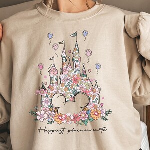 Happiest Place on Earth Shirt, Magic Kingdom Shirt, Magical World Shirt, Disney Castle Floral Shirt, Magical Kingdom, Disney World Shirt