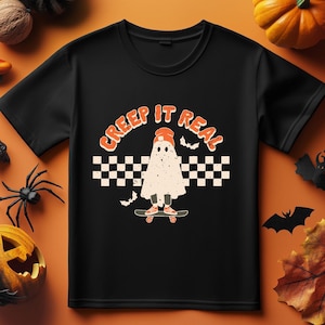 Retro Halloween Comfort Colors shirt, Creep it Real Shirt, Vintage Ghost Halloween Shirt, Witch Shirt, Fall Shirt, Retro Fall Shirt