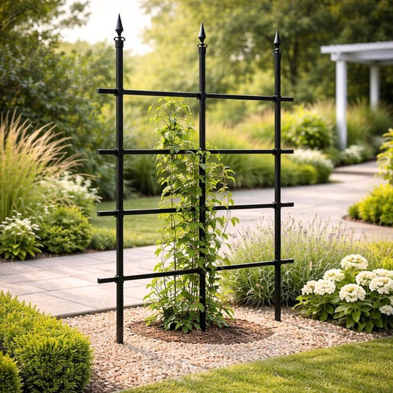 Metal Garden Trellis: Weatherproof Climbing Plant Support, Privacy Screen -  Etsy
