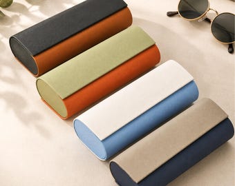 Hard Shell Double Glasses Case, Various Colours | Dual Compartment Protective Eyewear Pouch Box with Anti-Scratch Interior for Home & Travel
