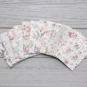 Set of 12 Assorted Pattern Mini Envelope / 8cm x 10.7cm / Classic Vintage Floral Themed handmade Envelope / Scrapbooking / Gift Idea