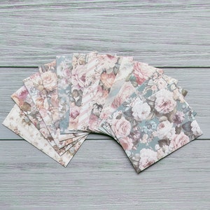 Set of 12 Assorted Pattern Mini Envelope / 8cm x 10.7cm / Classic Vintage Floral Themed handmade Envelope / Scrapbooking / Gift Idea
