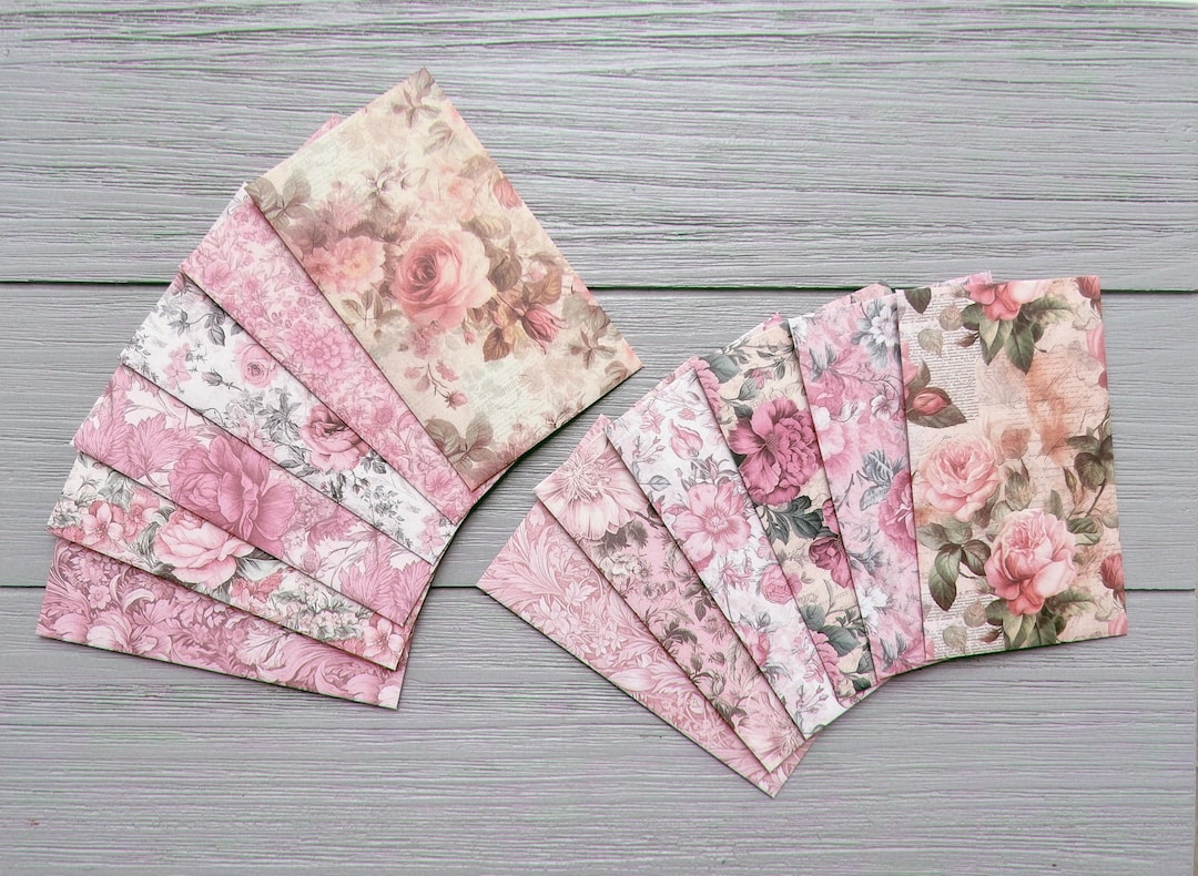 Pink Envelope Pattern Set of 12 Assorted Pattern Mini Envelope / 7cm X 12cm / Vintage Pink ...