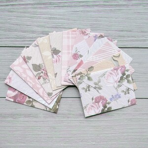 Lot de 12 mini-enveloppes à motifs assortis / 8 cm x 10,5 cm / Rose sur le thème floral double face Papier brouillon fait main Enveloppe / Papeterie / Cadeau