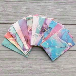 Set van 12 mini-enveloppen met diverse patronen / 8 cm x 10,7 cm / Enveloppen met aquarelthema / Handgemaakte enveloppen / Scrapbooking / Cadeau-idee
