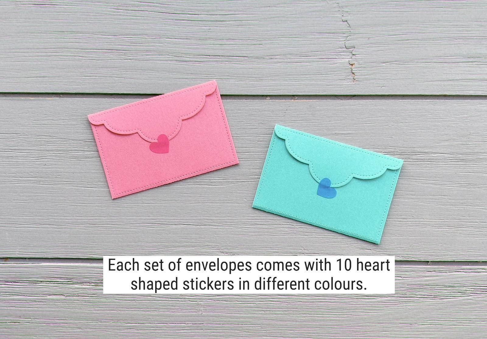 A Set of 10 Assorted-colour Mini Envelopes 5.2cm X 7.9cm / Watercolour ...