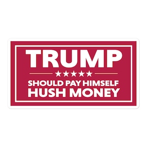 TRUMP Sollte sich Hush Geld Aufkleber - Anti-Trumpf Politisches Statement