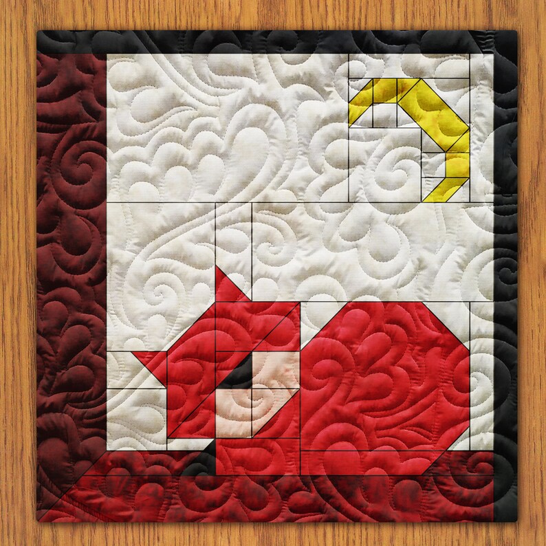 Sleeping Cat Quilt Block PDF Pattern With Video Tutorial 6 Etsy