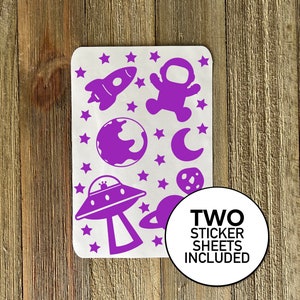 Outer Space Sticker Sheet Outer Space Decal Astronaut Sticker Planet Sticker Moon Sticker Decal Star Sticker Alien Sticker Sheet Decal