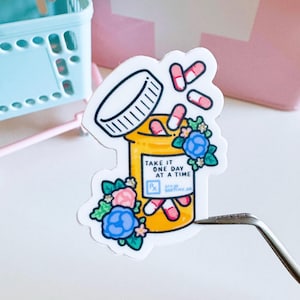 blumige Medizinflasche - Vinyl Sticker