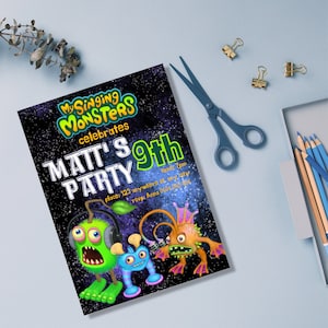 My Singing Monsters Birthday Invite, Boy Birthday, Girl Birthday, Editable Template, email Invite, Instant Download, Monsters