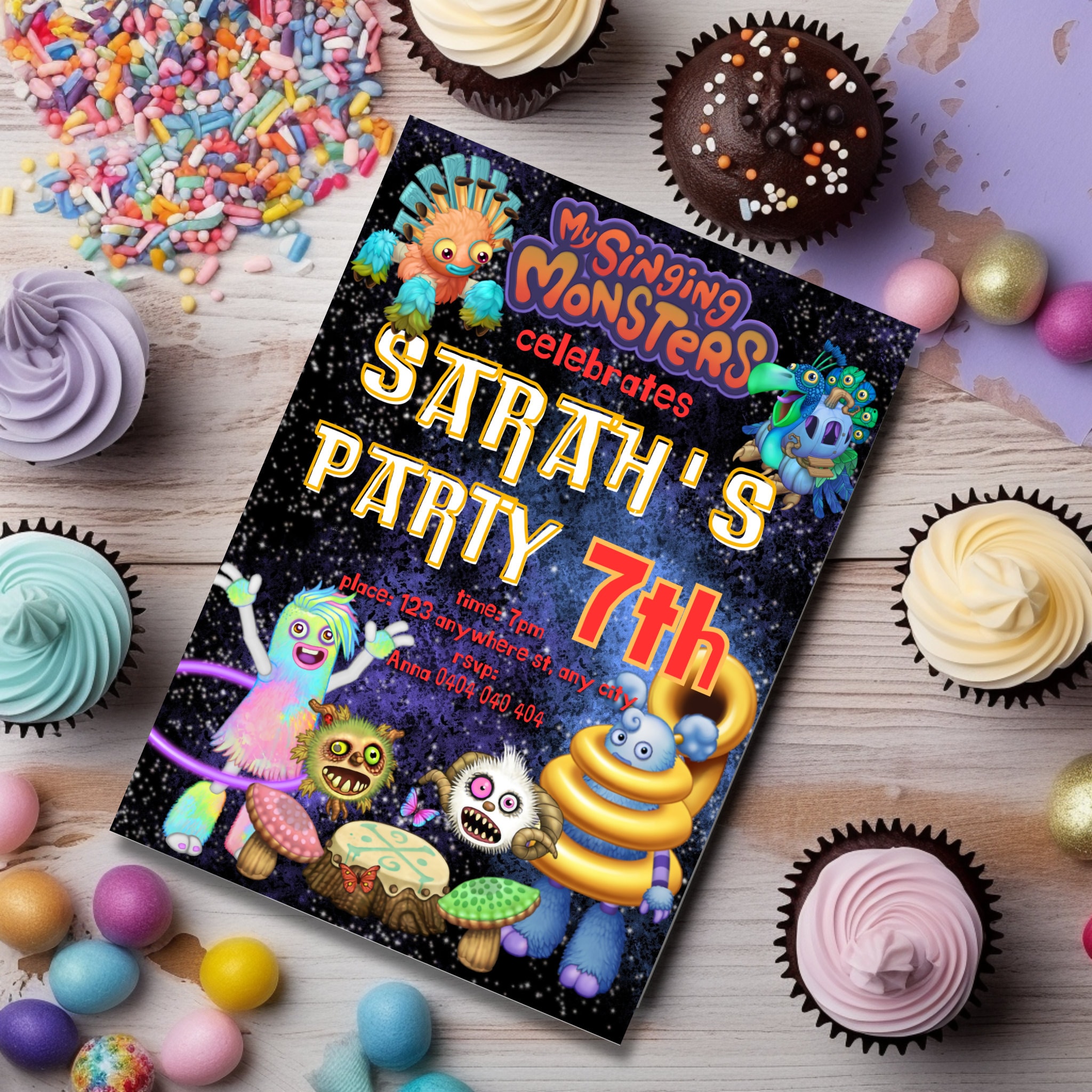 My Singing Monsters Birthday Invite, Boy Birthday, Girl Birthday ...