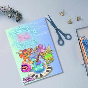 My Singing Monsters Birthday Invite, Boy Birthday, Girl Birthday, Editable Template, email Invite, Instant Download, Monsters