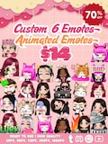 Custom Chibi Emotes Animated Emotes: 6-Pack for Twitch, Discord, YouTube product logo