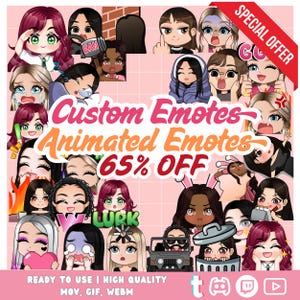 Offerta lampo! Emote Twitch personalizzate / Emote animate / Emote Chibi Streamer carine / Adesivi Discord / Commissioni / Twitch / YouTube / Kick