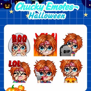 Chucky Halloween Twitch Emotes: Spooky Horror Pack (Digital Download)