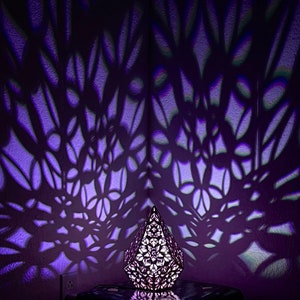 Bloom Shadow Lamp, Multicolor Night Light, Wood Decor, Hanging or Table Light