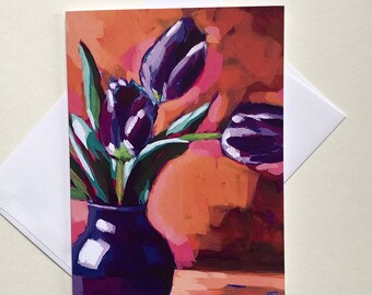 Purple Tulip greeting card