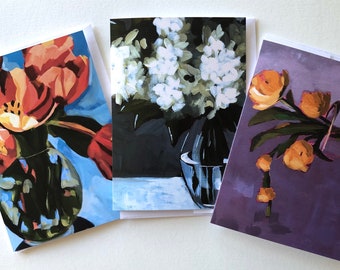 3 pk of beautiful floral greeting card