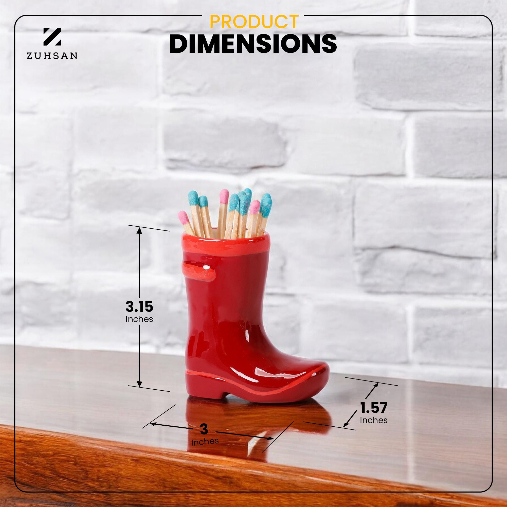 Wellington Boot Match Holder: Ceramic Home Decor With Striker