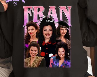 Fran Fine The Nanny Unisex T-shirt, Vintage Pop Culture Collage Tee, Colorful Outfit Lover Gift, Fran Fine Shirt, Gift For Fan