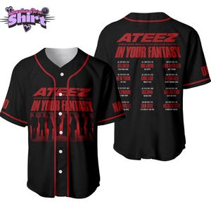 Ateez In Your Fantasy Personalized Baseball Jersey, Vintage Golden Hour Tee, ATINY Merch, Kpop Fan Gift, Ateez Jersey Shirt