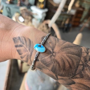 Cuff Bracelet turquoise and silver