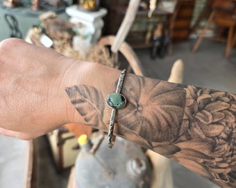 Cuff Bracelet turquoise and silver