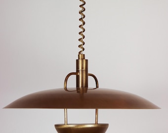 Sölken Leuchten のヴィンテージ真鍮シーリング ランプ – ドイツ、1980