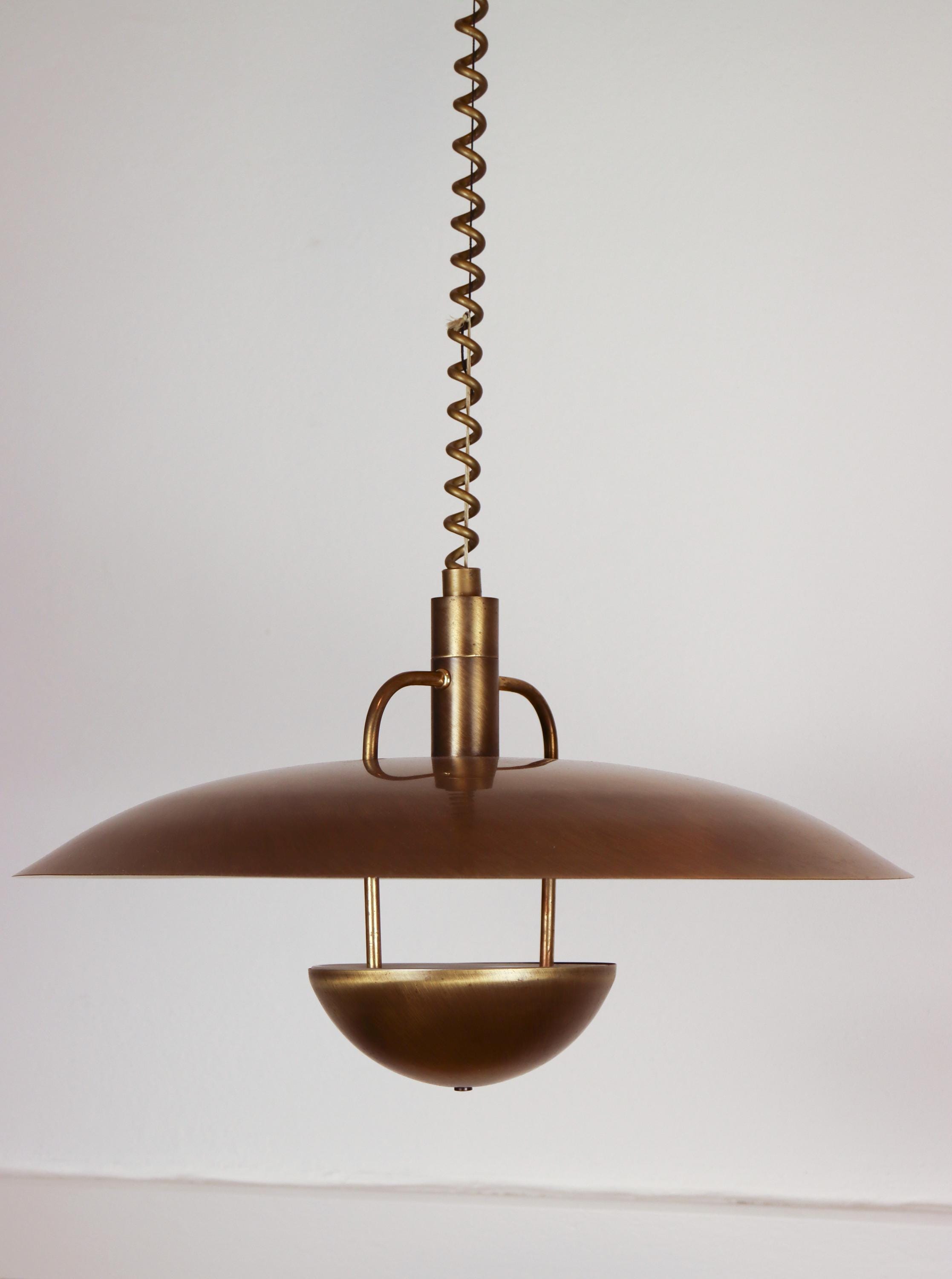 Sölken Leuchten のヴィンテージ真鍮シーリング ランプ – ドイツ、1980