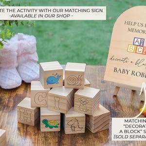 Baby Shower Game – Animal Alphabet Wooden Blocks Set, Decorate a Block Activity image 11